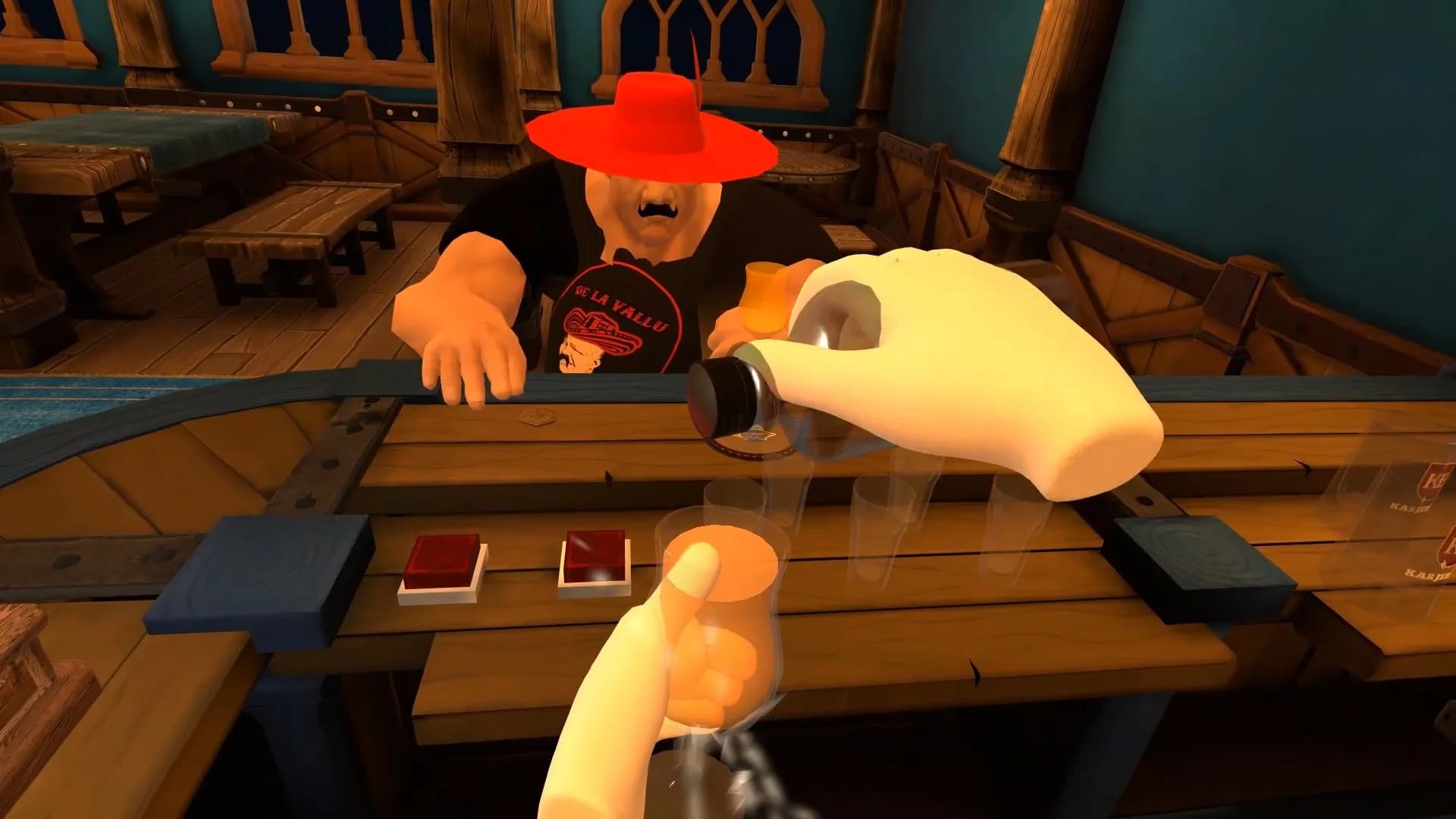 Игровой процесс VR-игры Taphouse VR при прокате шлемов виртуальной реальности в ProstoVR.