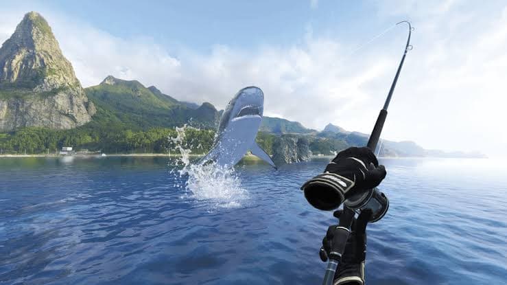 Игровой процесс VR-игры Real vr fishing при прокате шлемов виртуальной реальности в ProstoVR.