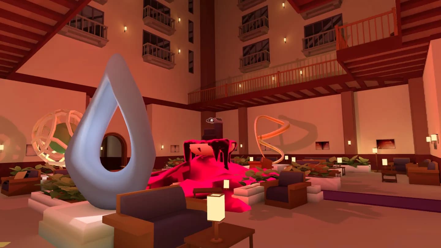 Игровой процесс VR-игры Hotel Infinity при прокате шлемов виртуальной реальности в ProstoVR.