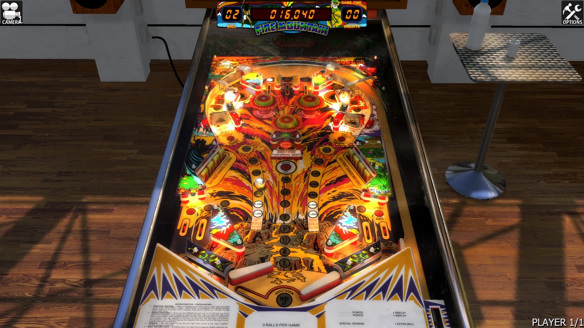 Игровой процесс VR-игры Zaccaria Pinball при прокате шлемов виртуальной реальности в ProstoVR.