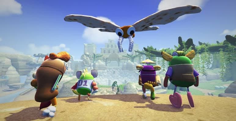 Игровой процесс VR-игры Bugsnax при прокате шлемов виртуальной реальности в ProstoVR.