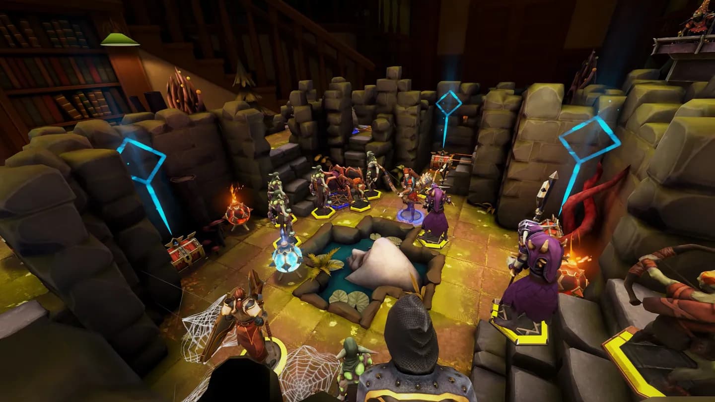 Игровой процесс VR-игры Demeo Battles при прокате шлемов виртуальной реальности в ProstoVR.