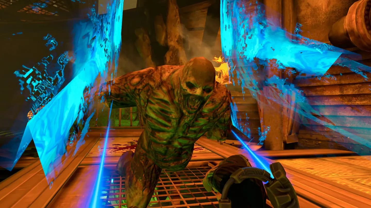 Игровой процесс VR-игры Bulletstorm VR при прокате шлемов виртуальной реальности в ProstoVR.
