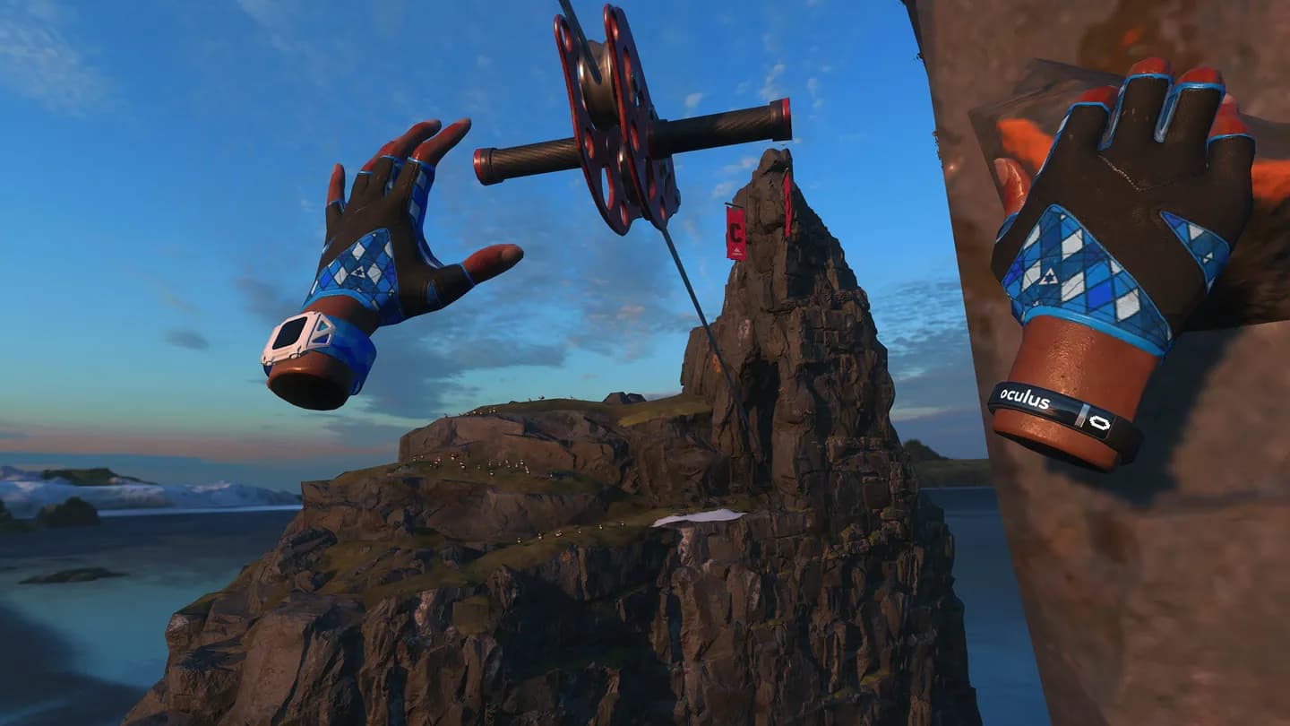 Игровой процесс VR-игры The Climb 2 при прокате шлемов виртуальной реальности в ProstoVR.