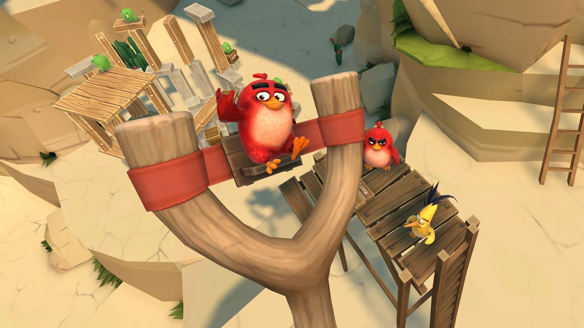 Обзор игрового процесса VR-игры Angry Birds VR: Isle of Pigs при аренде очков виртуальной реальности в ProstoVR.