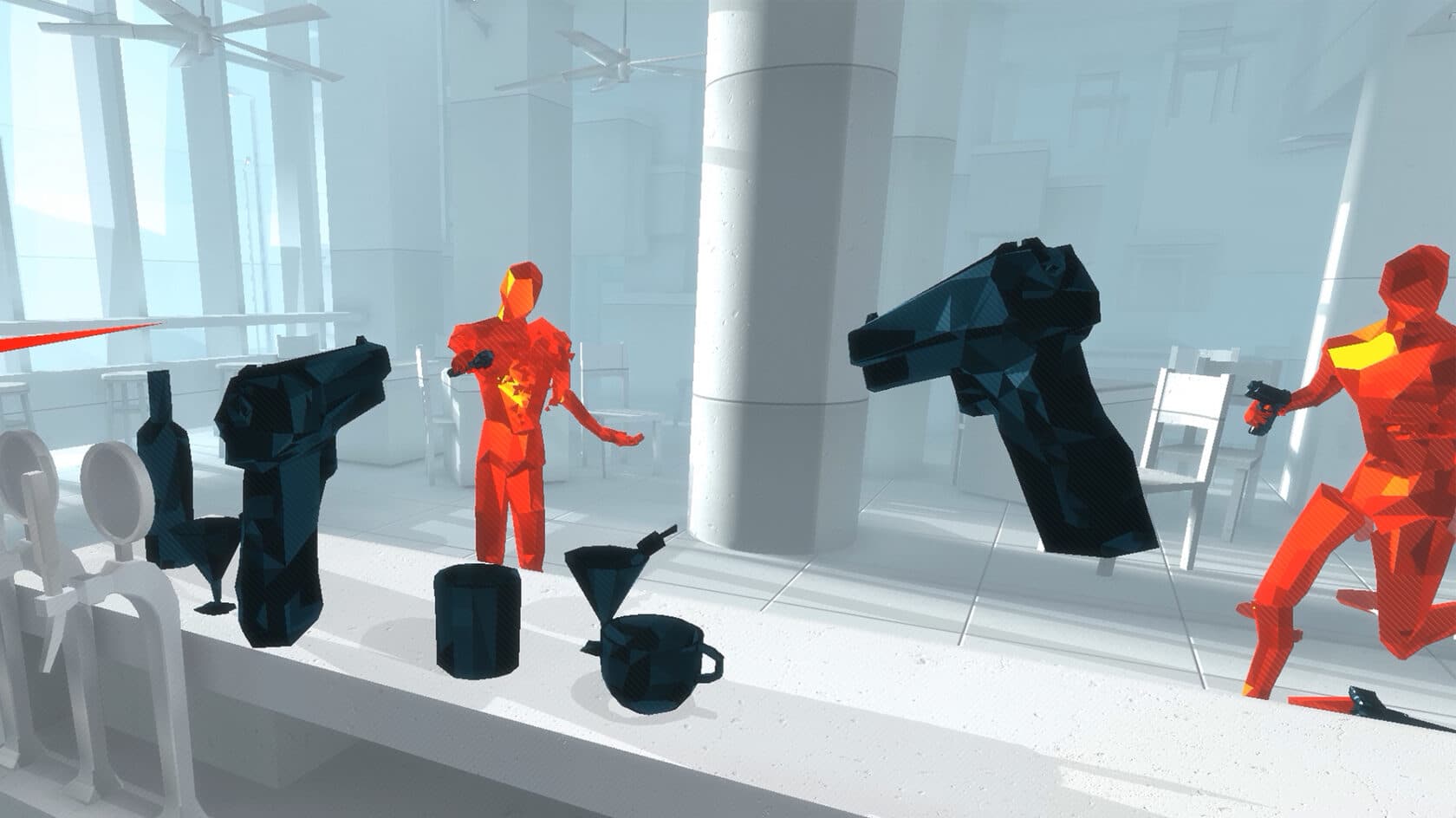 Обзор игрового процесса VR-игры Superhot VR при аренде очков виртуальной реальности в ProstoVR.